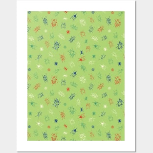 Colorful bugs pattern Posters and Art